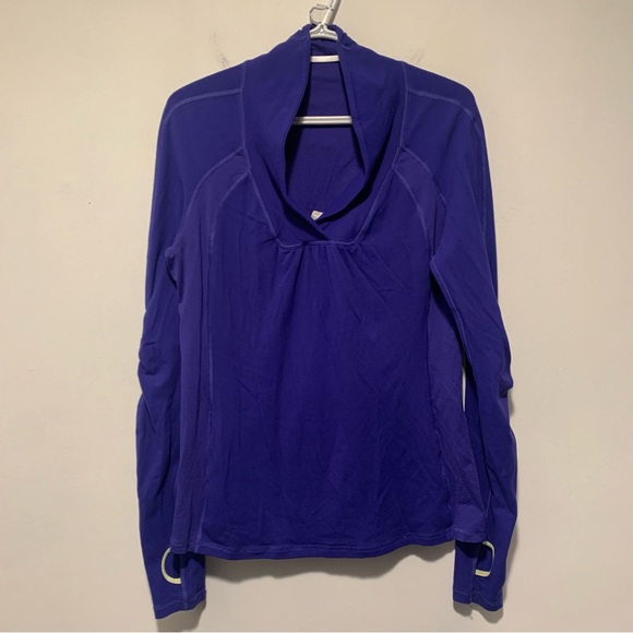 lululemon athletica Tops - Lululemon Run: Trail Tech Mesh Pullover Cowl Neck Purple